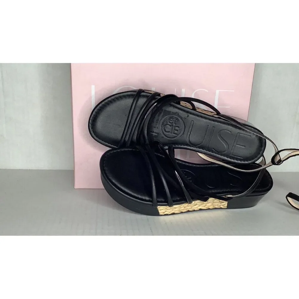 Louise Et Cie Bimo Women's 11m Black strappy espedrille sandals